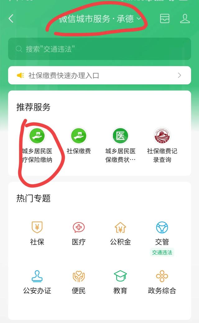 网上医保缴费