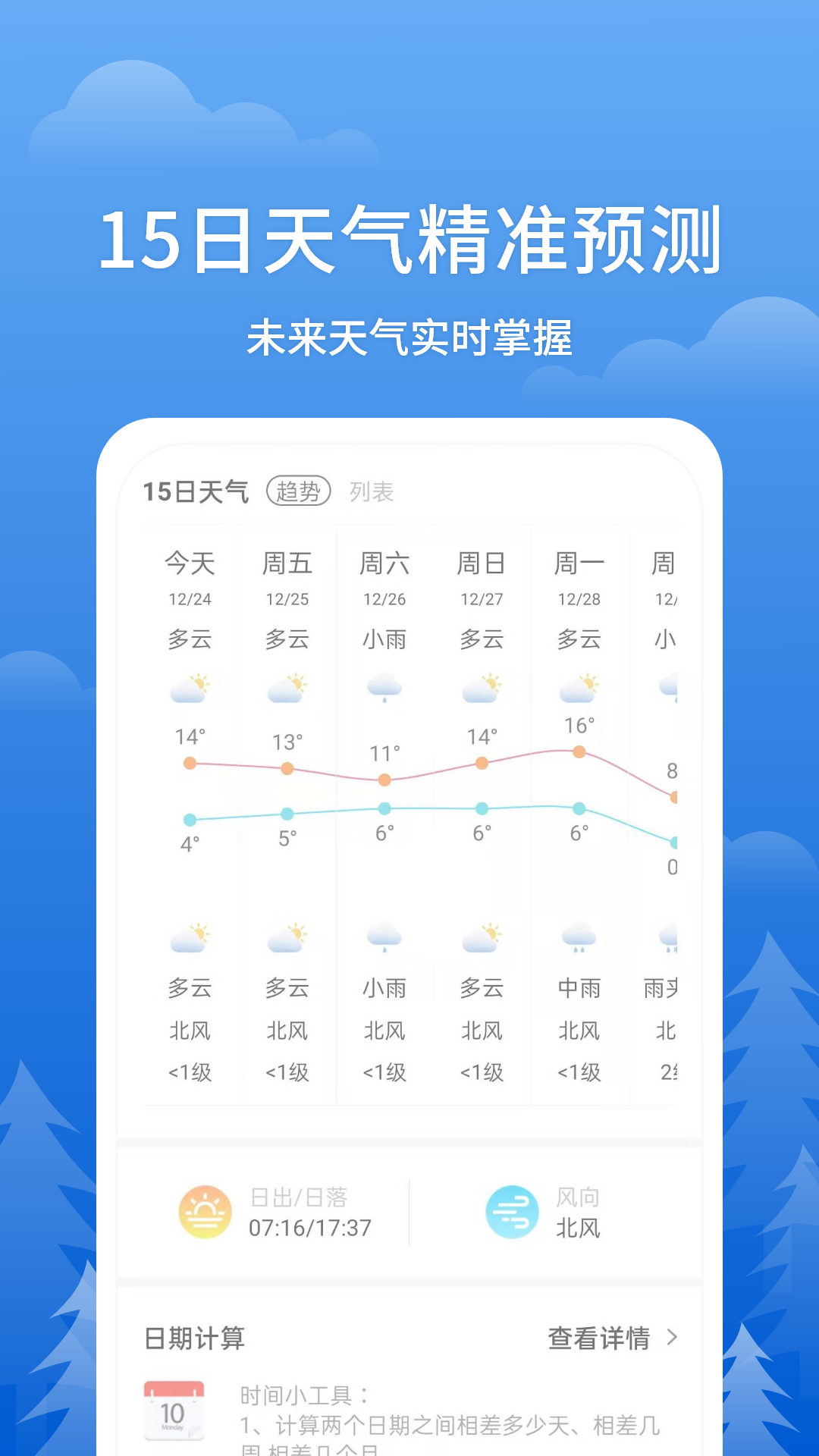 即刻天气预报app截图