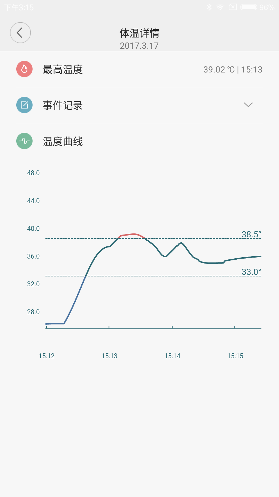 秒秒测智能体温计app截图