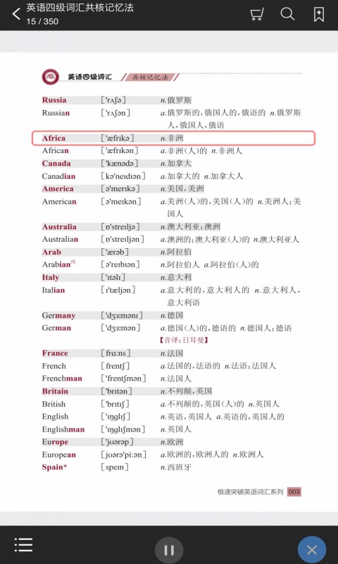 英语四级词汇共核记忆法app截图